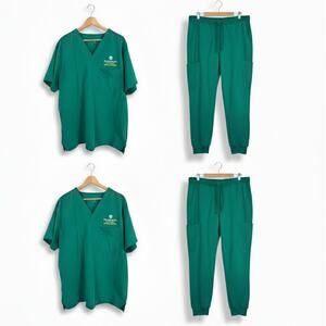 Lot (2) Mandala Mens XL Rasmussen University Nursing‎ Equa-Tek Jogger Scrub Sets